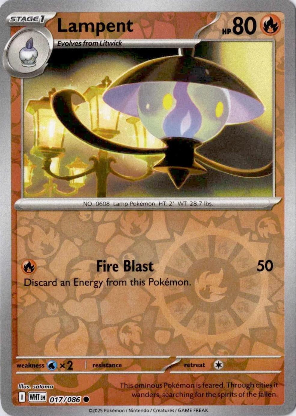 White Flare Lampent #17/86 Reverse Holo
